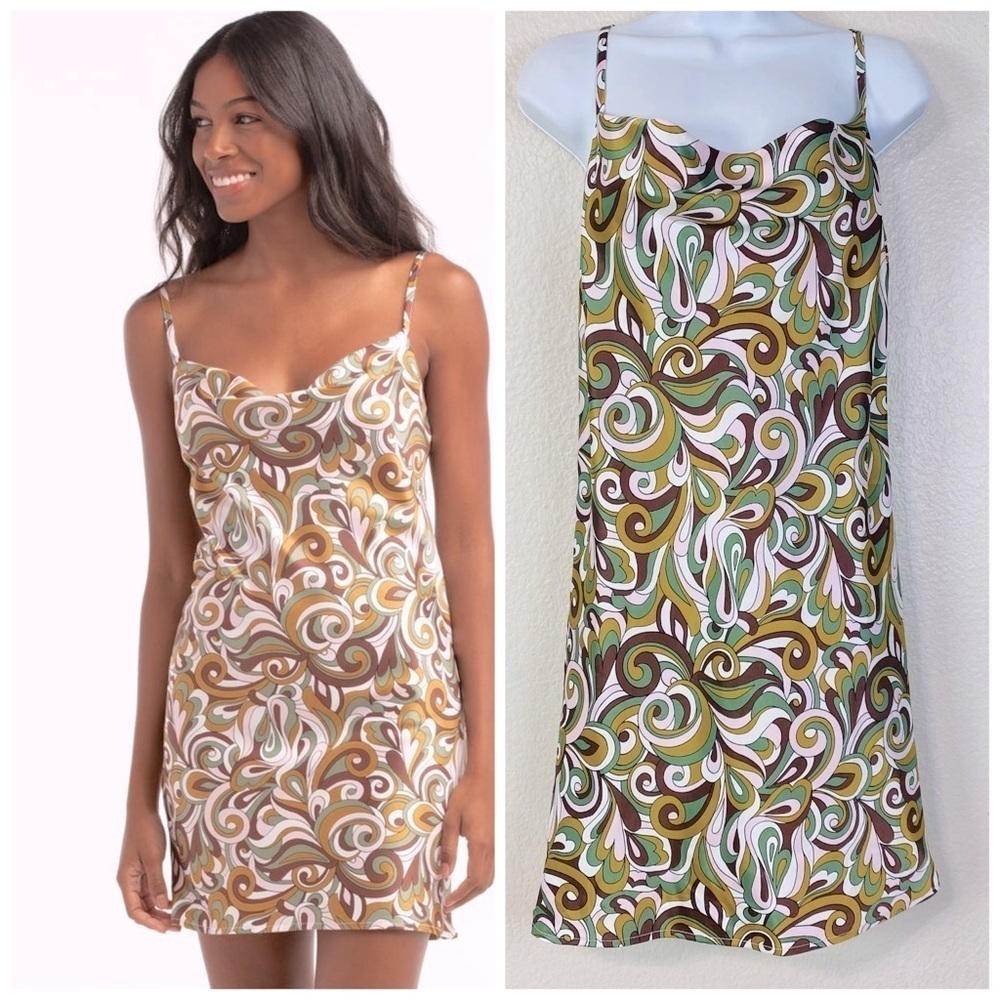 RSQ Tilly’s Swirl Satin Slip Dress Size M